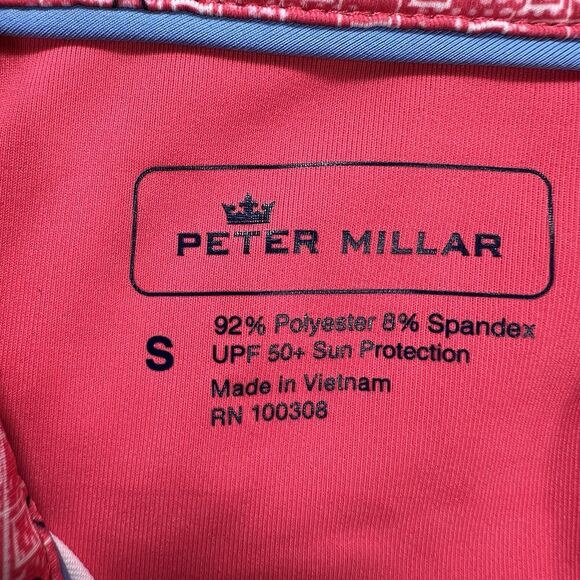 Peter Millar Sleeveless Golf Polo Shirt Women’s Small Pink Geo Print Athliesure - Picture 3 of 10